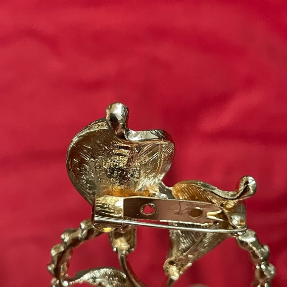 Fashion Pearls Brooch gold Plated With Rhinestone - Picture 5 of 6